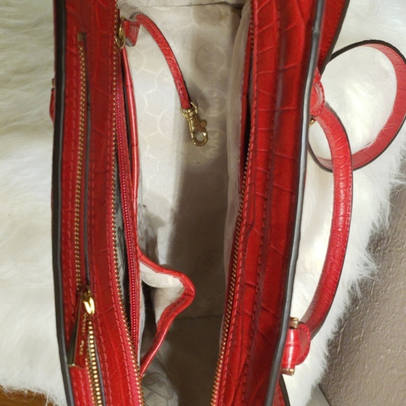 MICHAEL KORS canvas Red  Alligator skin style leat - Picture 5 of 8